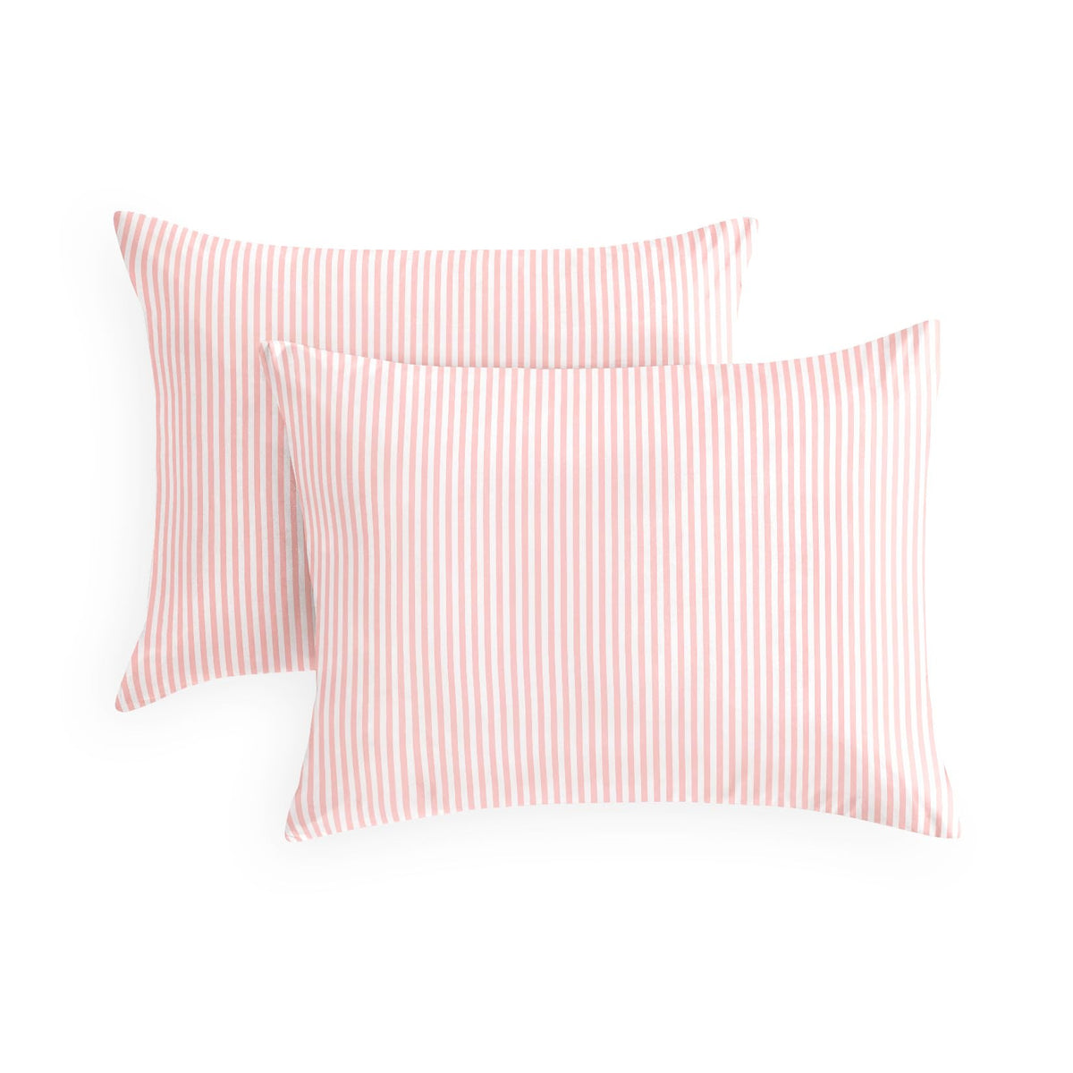 Wake In Cloud - Striped Pillow Cases, Ticking Vertical Pin Stripe Modern Farmhouse Pattern Printed, Set of 2 Soft Pillowcases Pillow Shams Covers, Blue White, Standard Size 20x26 Inches