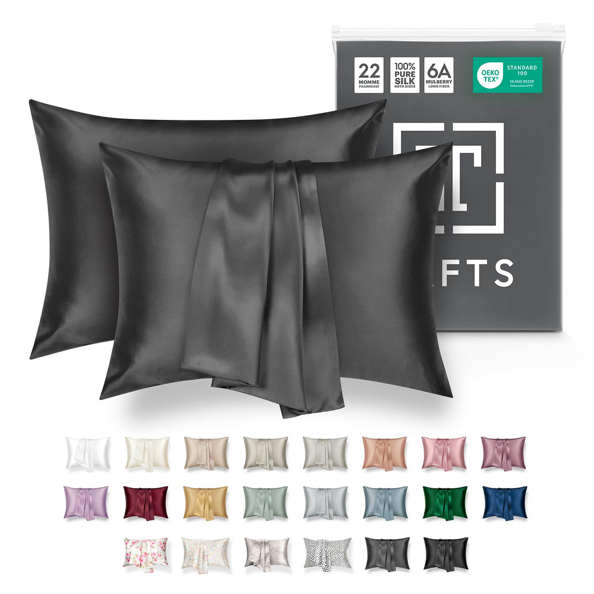 Tafts Pillow Cases - 22mm 100% Pure Mulberry 6A Silk Pillowcase for Hair & Skin with Zipper Closure, Cooling, Natural, Organic, Double Sided Silk Pillow Case (Ivory White, Queen 20x30 1pc)