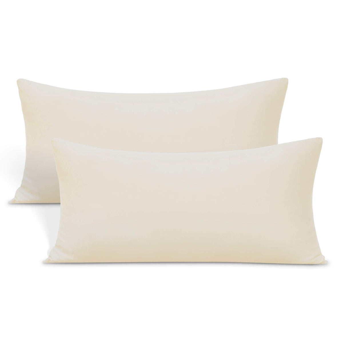 N&Y HOME 2-Pack Jersey Knit Pillow Cases Standard/Queen, White