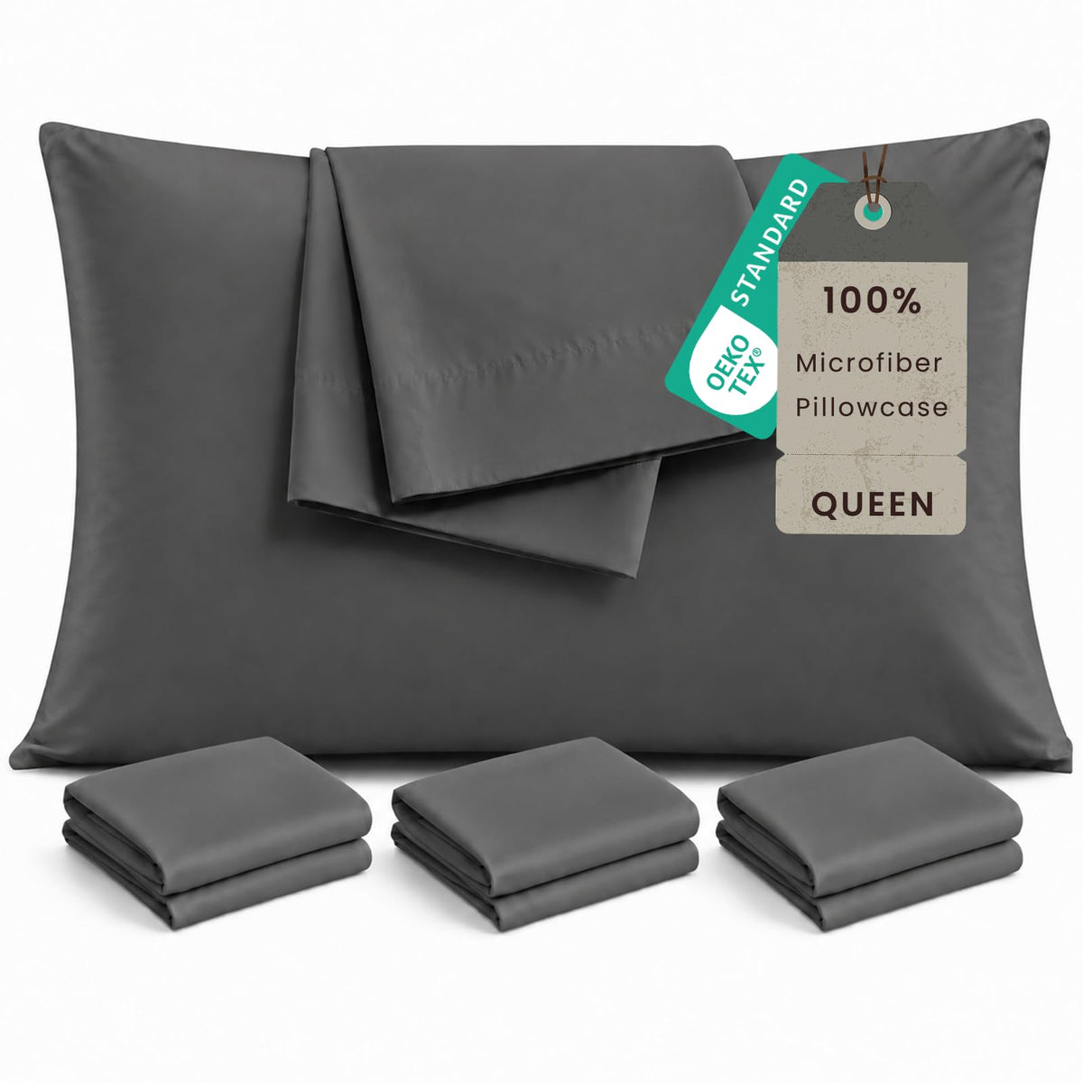 Queen Pillow Cases Set of 2, Ultra Soft Wrinkle-Free Microfiber Pillow Covers with Open-end Closure, Fade/Stain/Shrink Resistant, Machine Washable, Butterfly Garden Print, 20"x30" Queen Size
