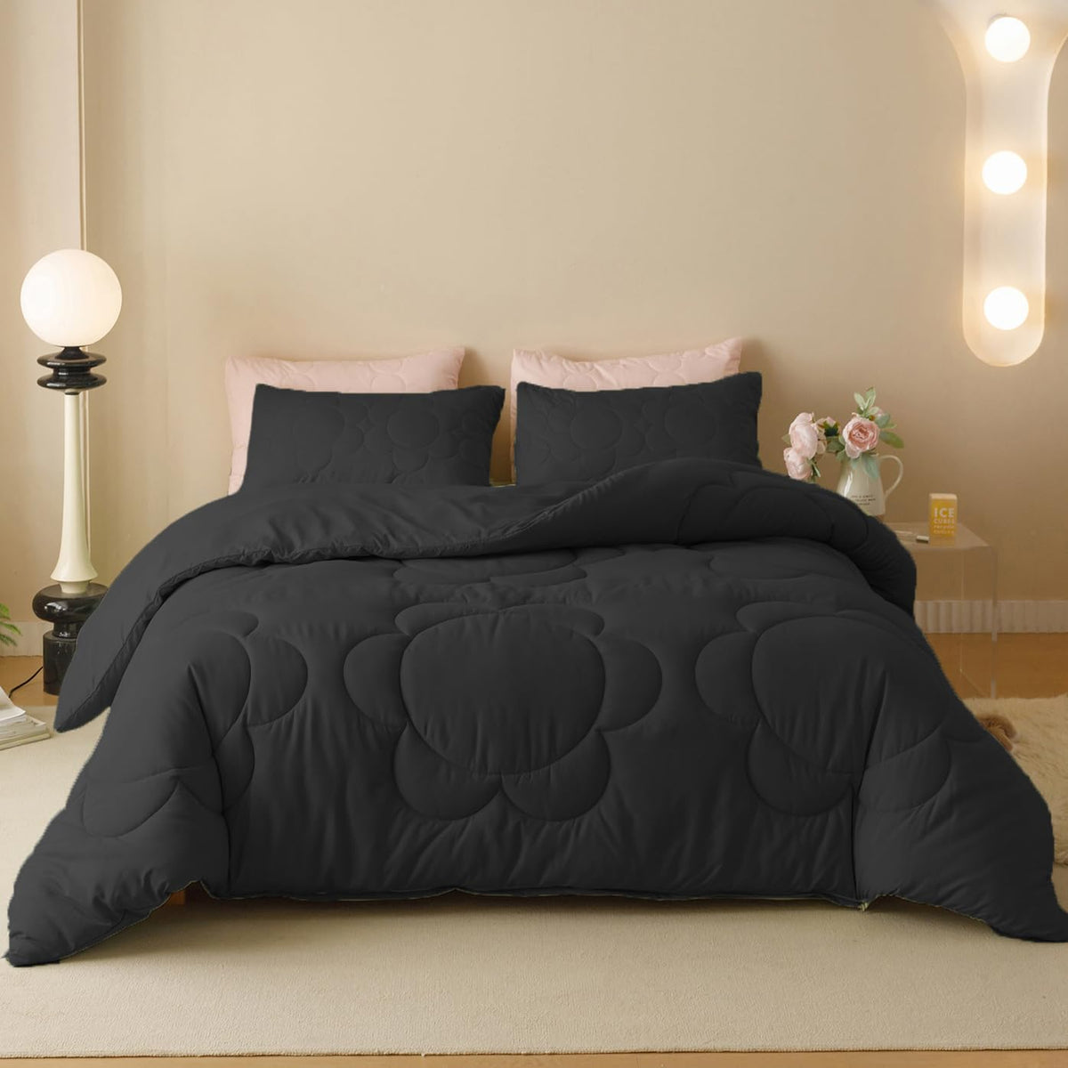 KAREVER Pumpkin Comforter Queen Pumpkin Color Bedding Set 3 Pieces Cinnamon Comforter Sets 1 Queen Comforter (90x90 inches) with 2 Pillowcases (20x26 inches)