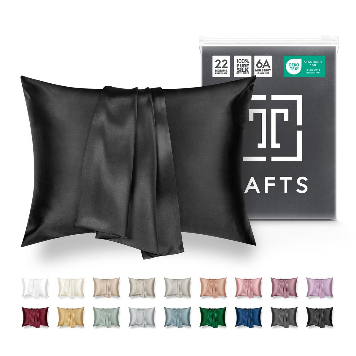 Tafts Pillow Cases - 22mm 100% Pure Mulberry 6A Silk Pillowcase for Hair & Skin with Zipper Closure, Cooling, Natural, Organic, Double Sided Silk Pillow Case (Ivory White, Queen 20x30 1pc)