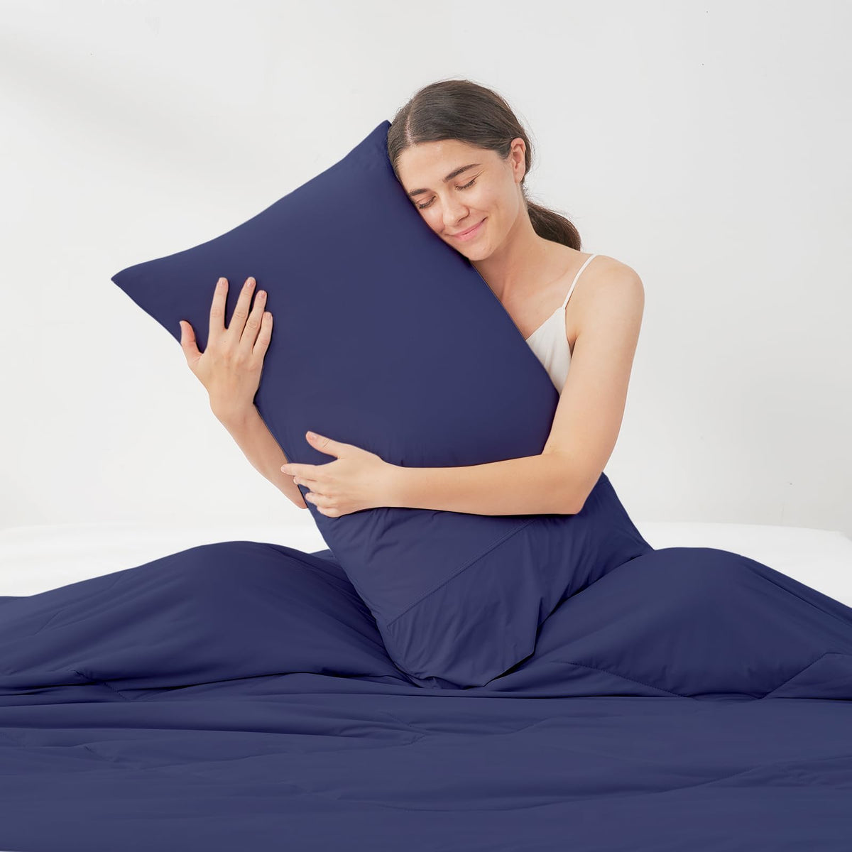 Cozy Bliss 2 Pack Cooling Pillow Cases, Queen 20" x 30", Blue
