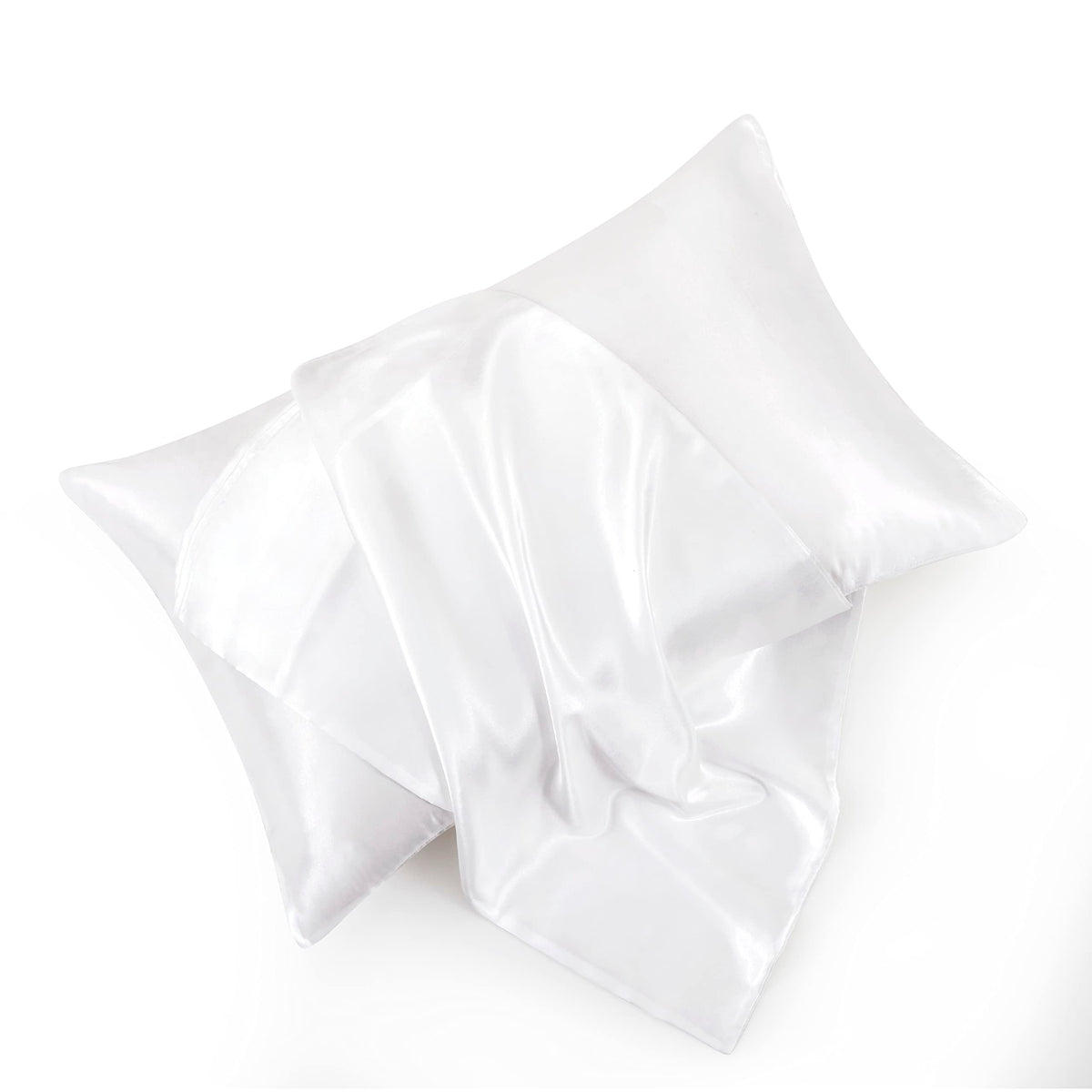 Blush Pink Satin Pillowcase Standard Set of 2 with Envelope Closure，Blush Pink Silk Pillowcase for Hair and Skin (20x26)