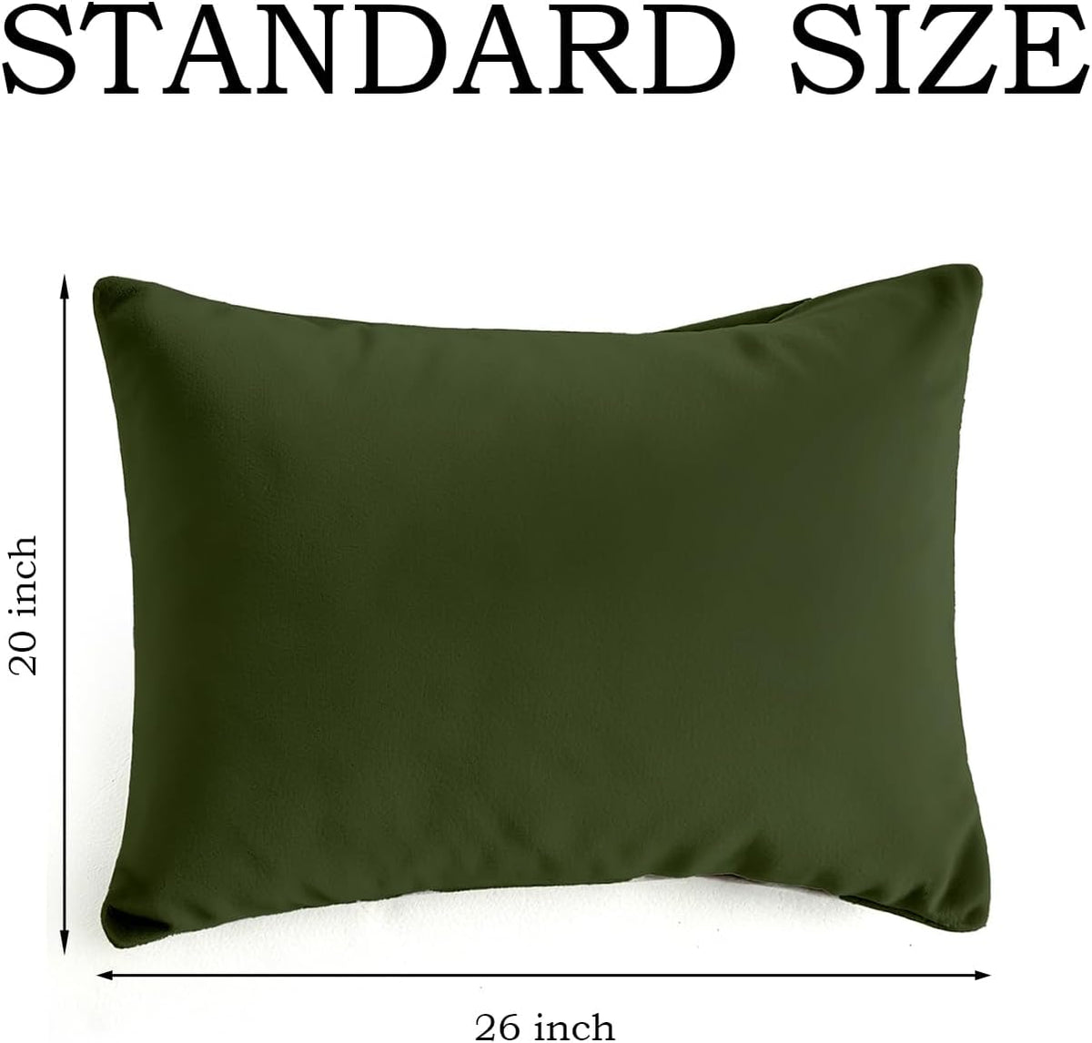 Set of 2 Brushed Microfiber Pillowcases 20x26 in Olive Green