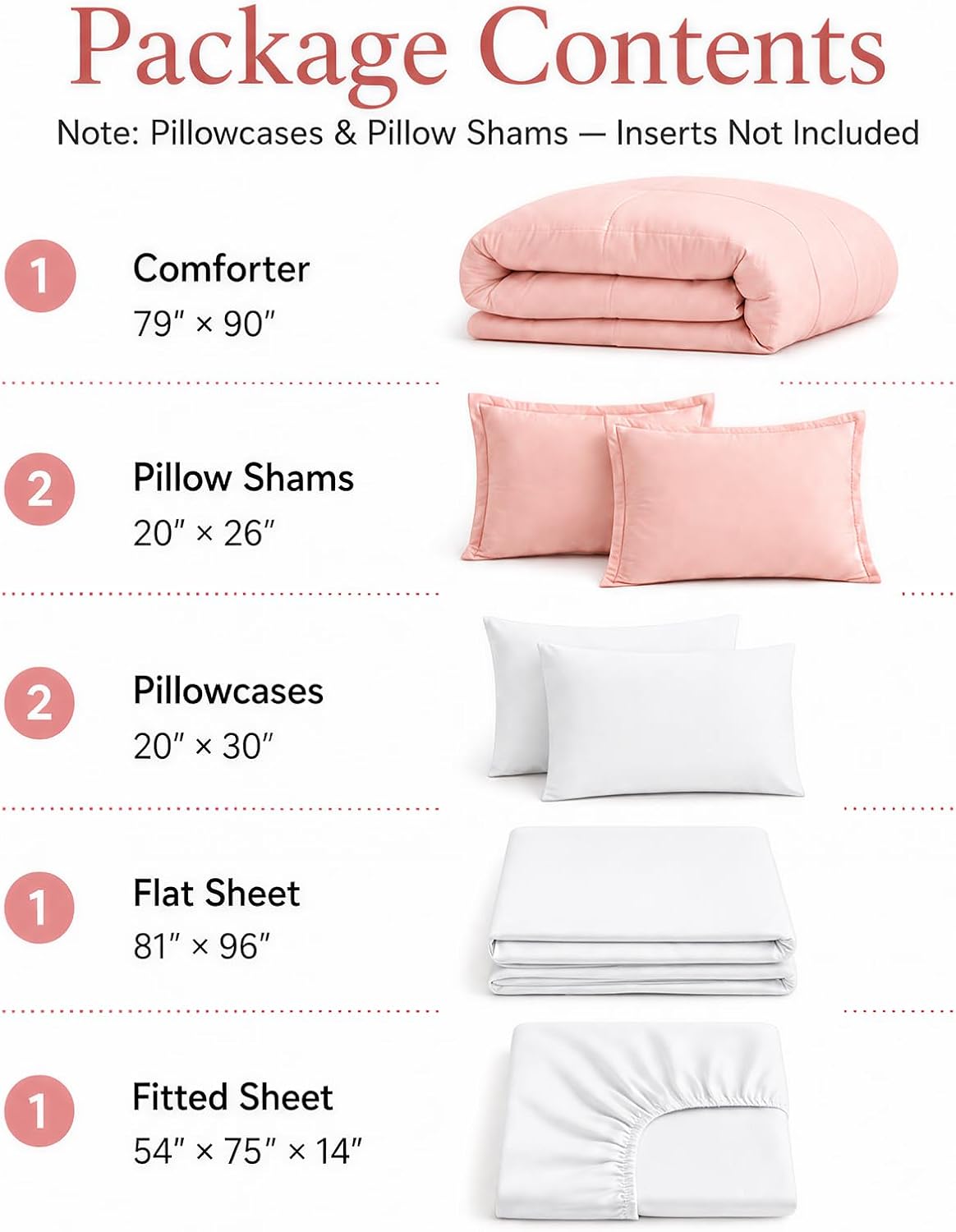 weigelia Pink Full Comforter Set with Sheets - 7 Pieces Bed in a Bag Full