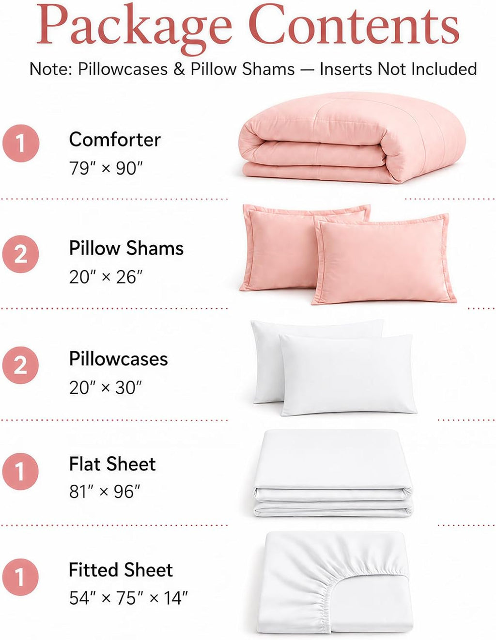 weigelia Pink Full Comforter Set with Sheets - 7 Pieces Bed in a Bag Full