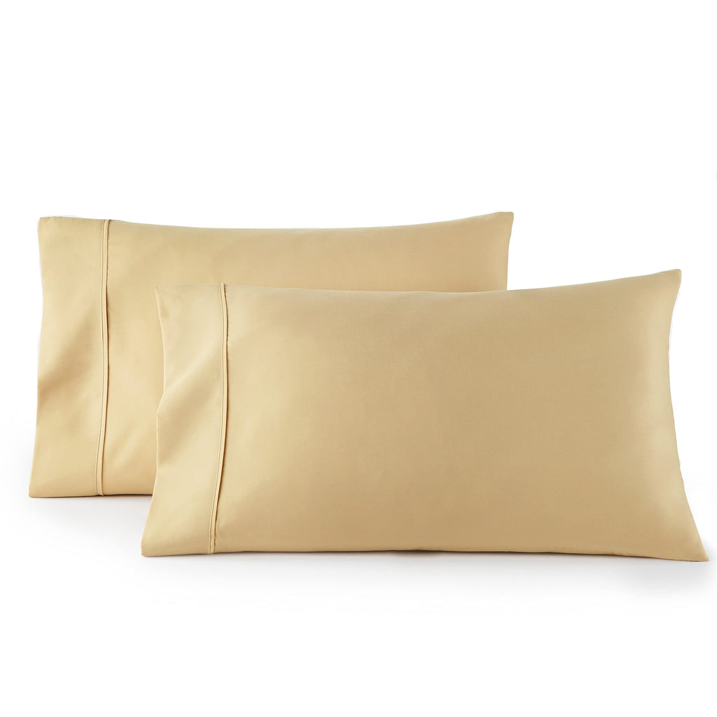 HC Collection King Pillow Cases Set of 2- Microfiber, Extra Soft Pillowcases - Easy Care & Machine Washable - White