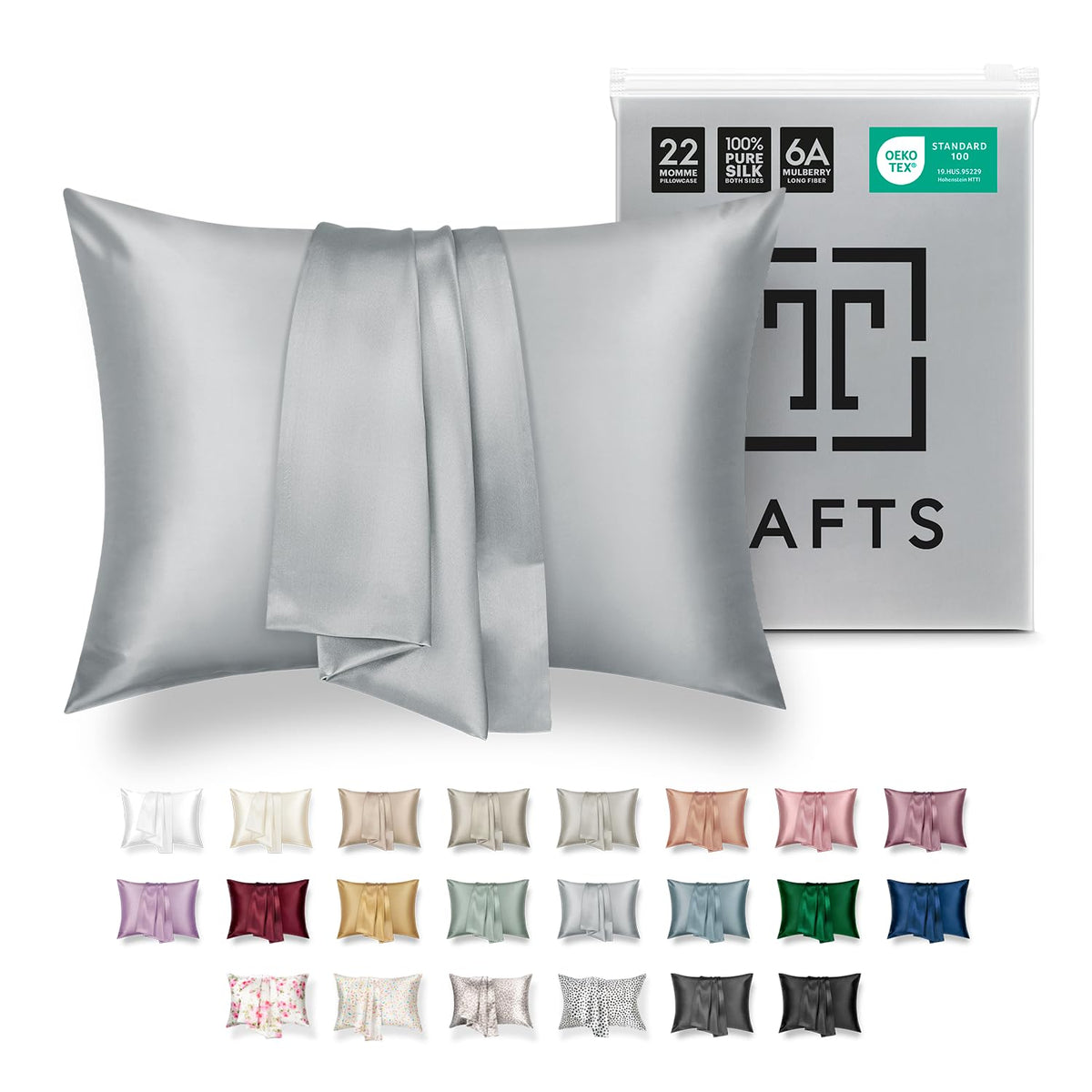 Tafts Pillow Cases - 22mm 100% Pure Mulberry 6A Silk Pillowcase for Hair & Skin with Zipper Closure, Cooling, Natural, Organic, Double Sided Silk Pillow Case (Ivory White, Queen 20x30 1pc)