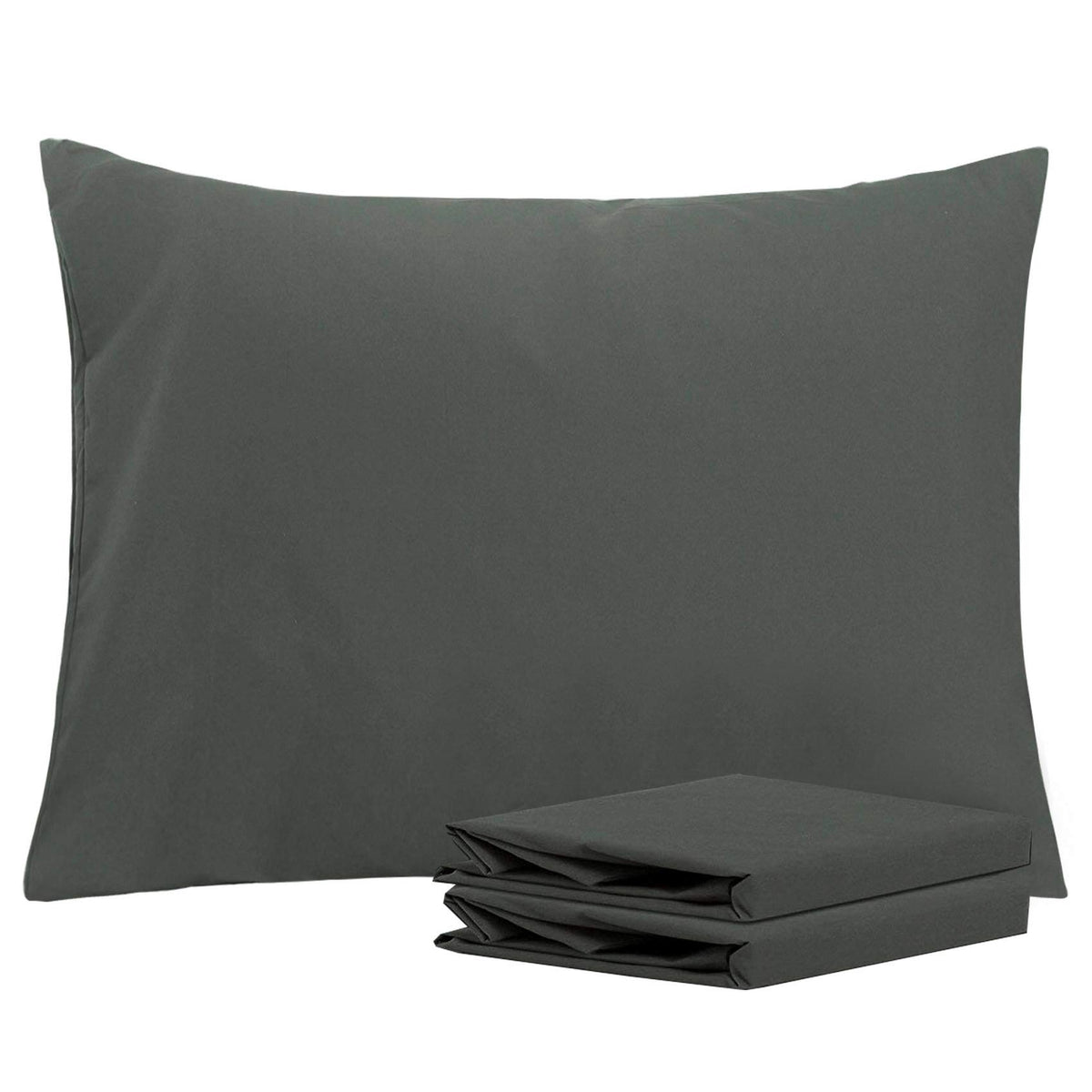 NTBAY Microfiber King Pillowcases, 2 Pack, 20 x 36, Dark Grey