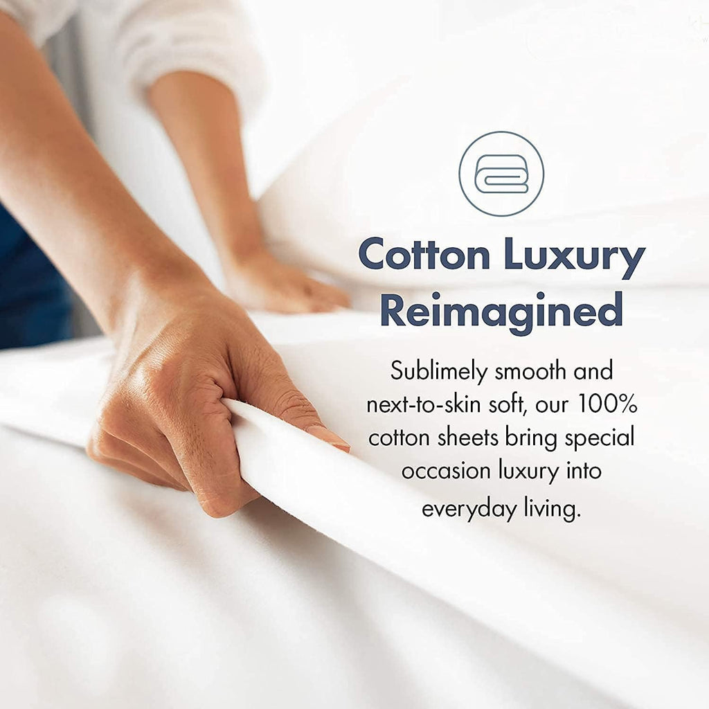 King Size 8 Piece Bed in a Bag - 500GSM Comforter Set with 18 inch Deep Fitted, Flat, Bed Skirt, Pillowcases & Shams, 600 Thread Count, Egyptian Cotton, Beige