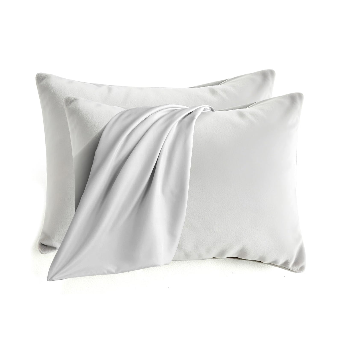 Set of 2 Brushed Microfiber Pillowcases 20x26 in Olive Green