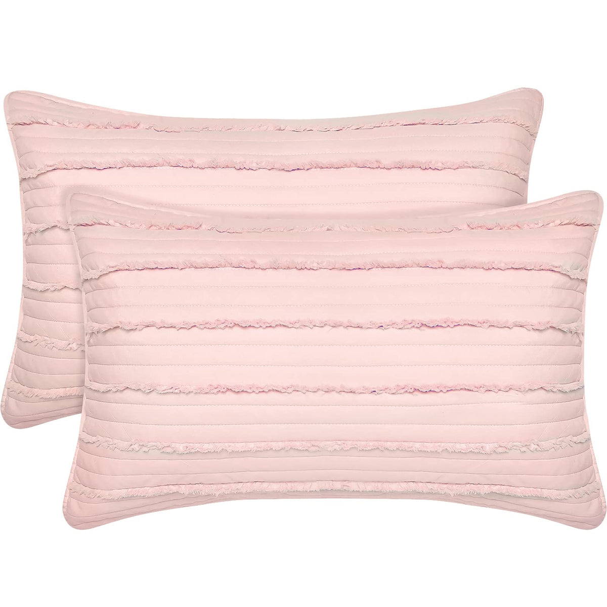 BOSOWOS Standard Size Pillow Shams Set of 2, Ultra Soft Breathable 20 x 26 Inches Pillow Case Envelope Closure, Microfiber Farmhouse Bed Pillowcases for Easy Care, White