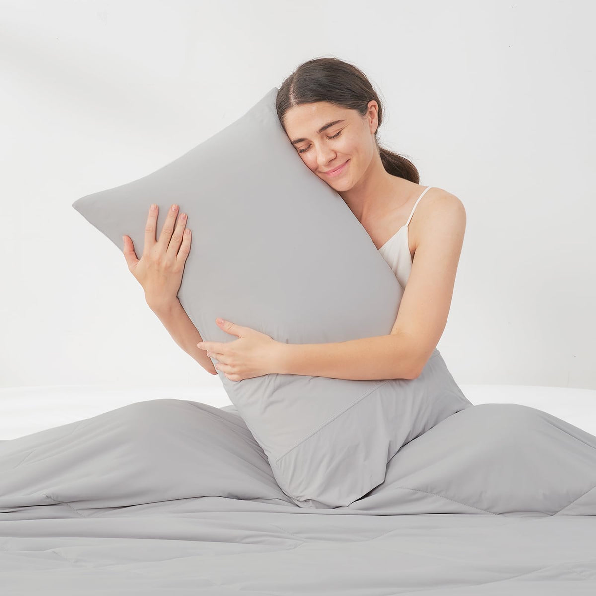 Cozy Bliss 2 Pack Cooling Pillow Cases, Queen 20" x 30", Blue