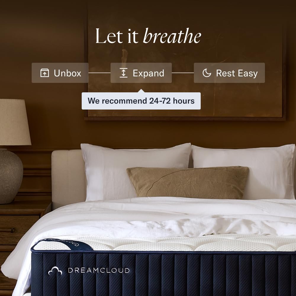 DreamCloud Classic 12" Full Mattress, Hybrid Memory Foam, Firm Feel