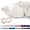 Vielit Queen Satin Pillowcase for Hair 2pc,Similar to Silk Pillow Cases,Easier Care Than Silk Pillowcase,Gifts for Women Men,Beige,20x30 & Envelope Closure and 2 Satin Scrunchies
