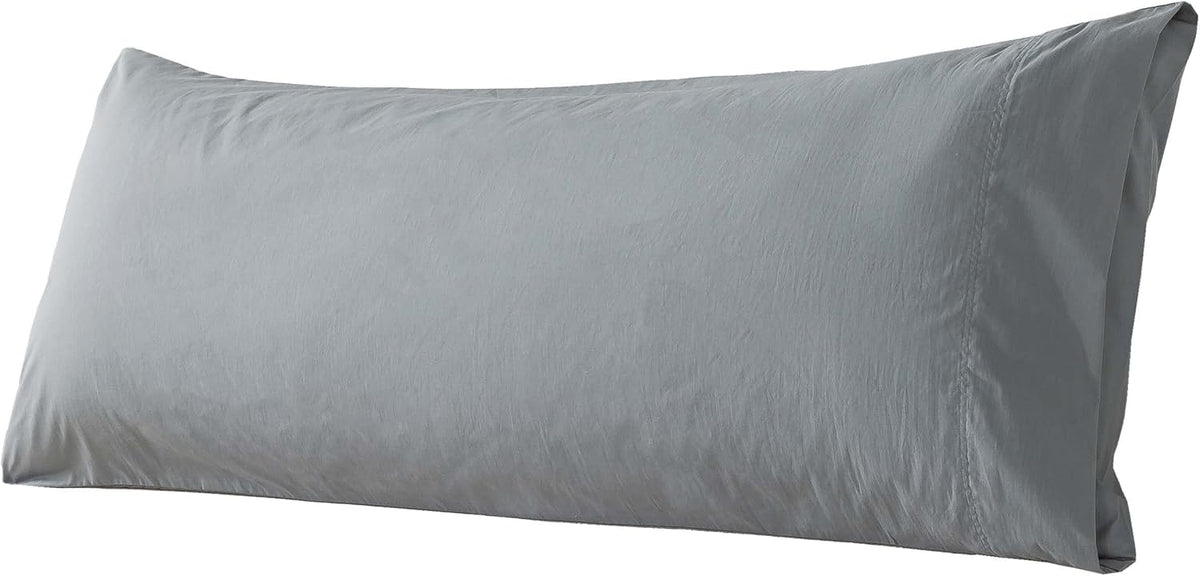 WhatsBedding Body Pillow Cover Cotton, Envelope Closure, Grey, 20x54