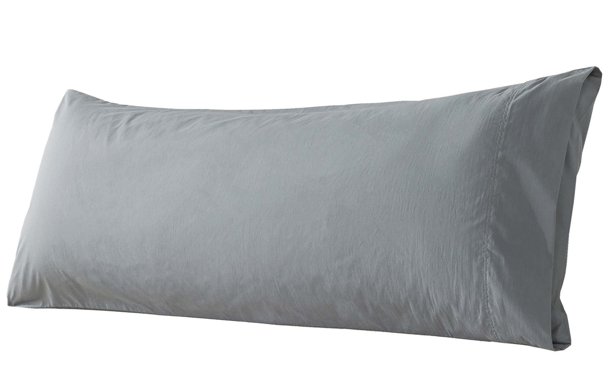 WhatsBedding Body Pillow Cover Cotton, Envelope Closure, Grey, 20x54