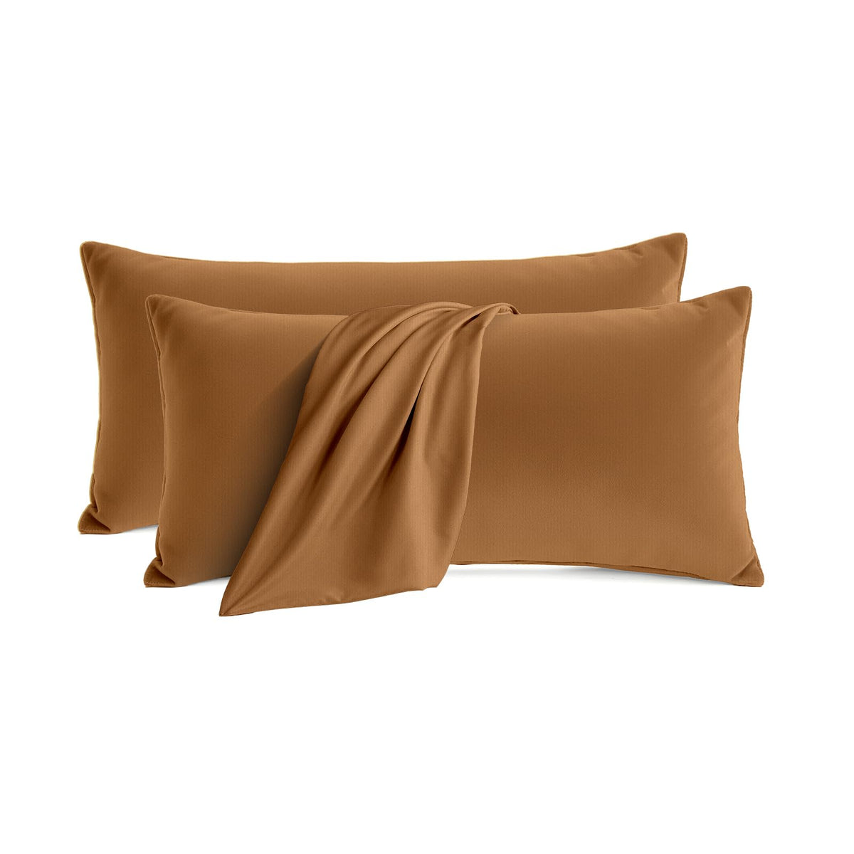Set of 2 Brushed Microfiber Pillowcases 20x26 in Olive Green