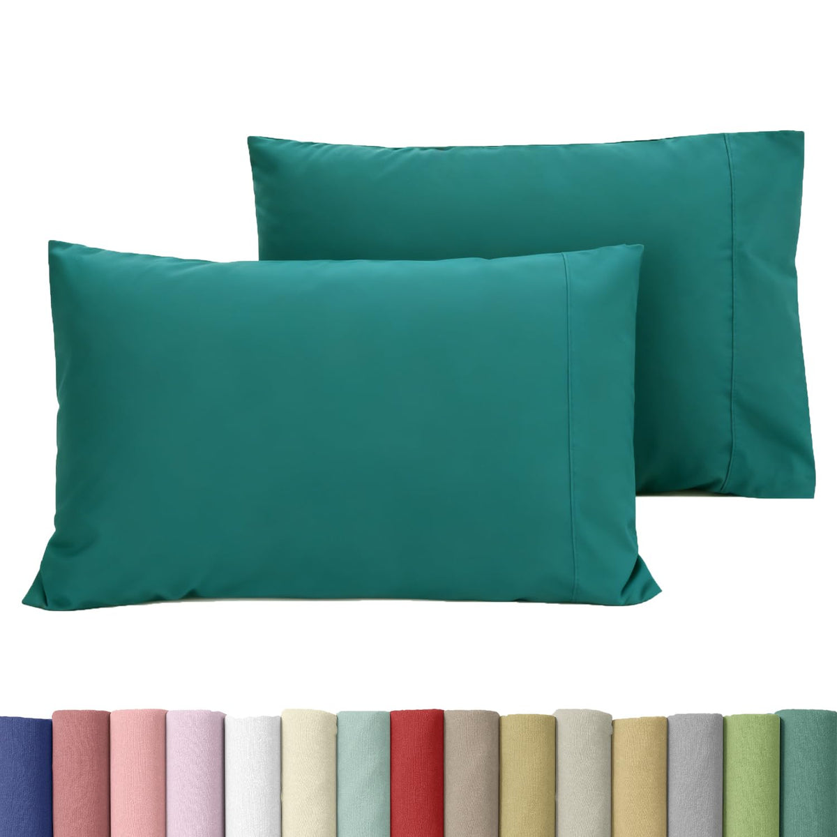WINLIFE Standard Pillowcases Set of 2 100% Egyptian Cotton, Bright White