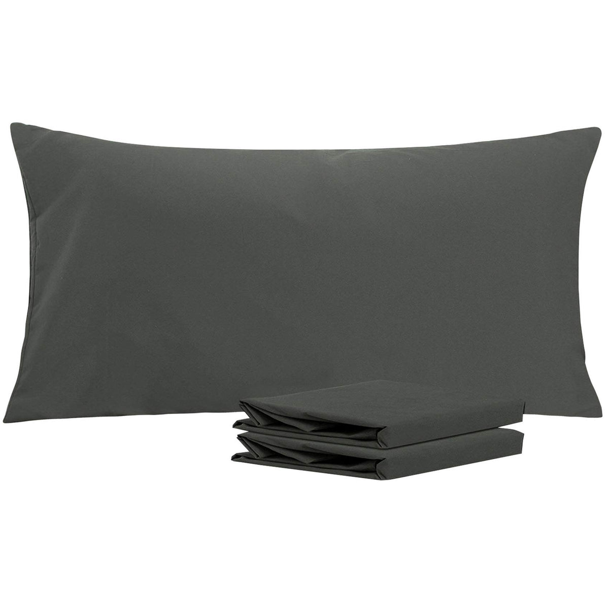 NTBAY Microfiber King Pillowcases, 2 Pack, 20 x 36, Dark Grey