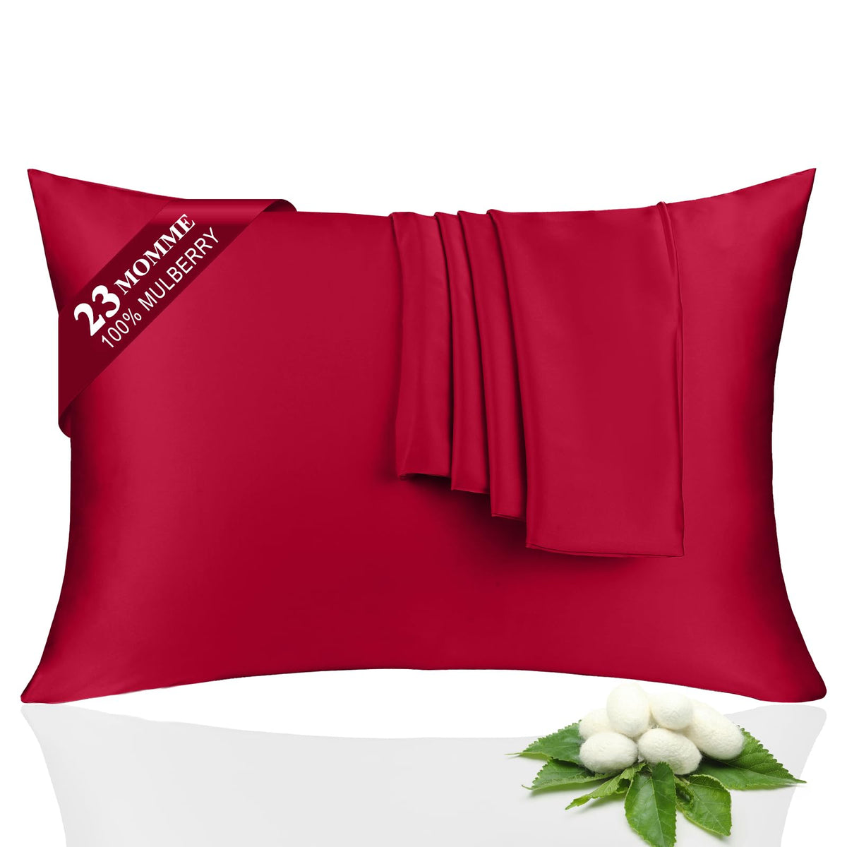 100% Silk Pillowcase 2 Pack for Hair and Skin, Both Sides 23 Momme Grade 6A+ Mulberry Silk Pillowcases with Hidden Zipper, Soft&Smooth Cooling Pillow Cases (Ash Blue, Standard 20×26)