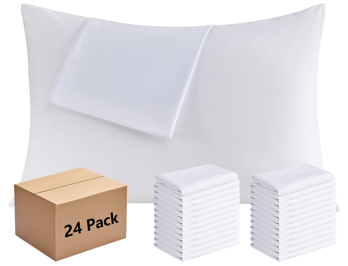 CULVE White Pillow Cases King 4 Pack, Microfiber Pillowcase, 20x36