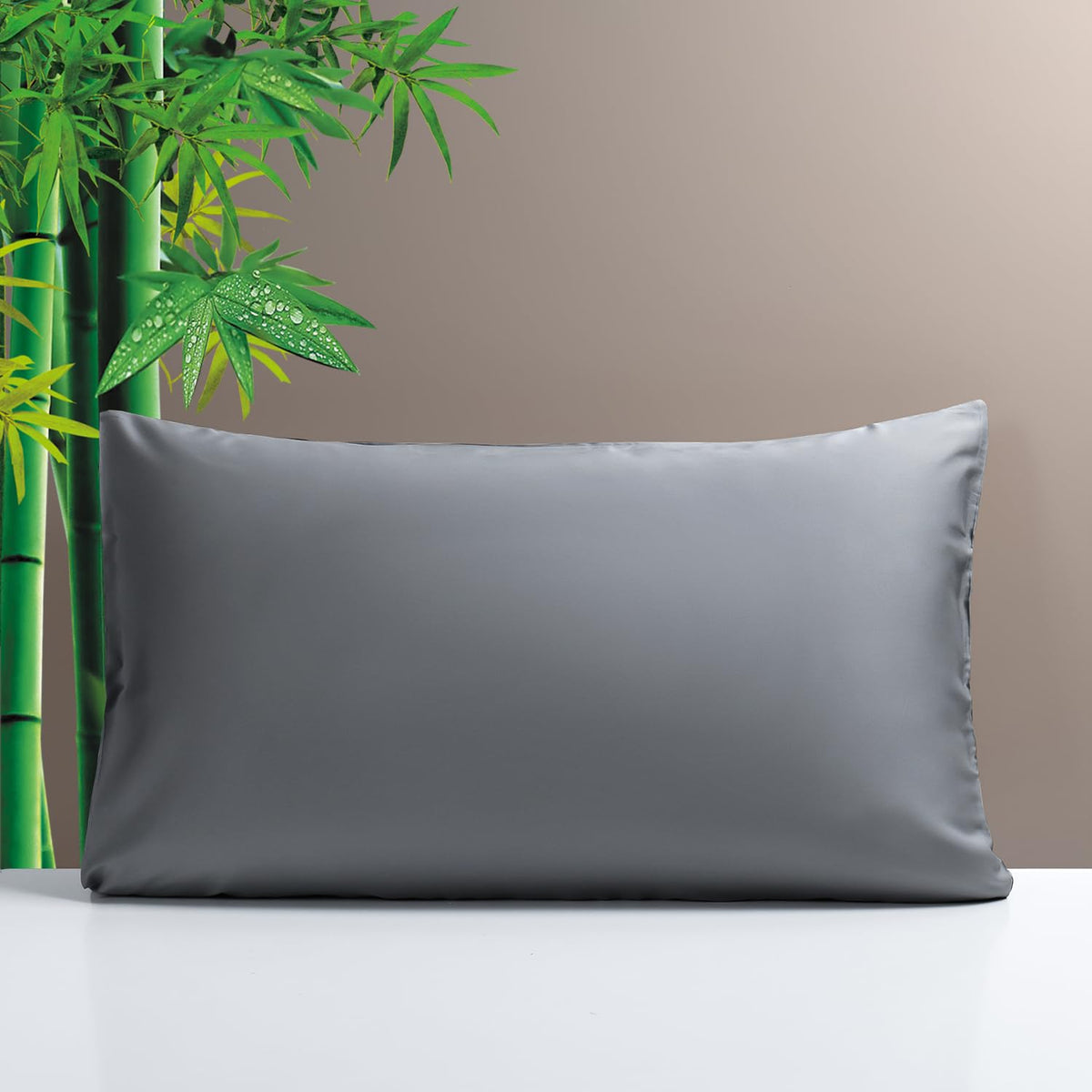 Simple&Opulence 100% French Linen Pillowcase Queen Size-Set of 2- Washed Solid Color Pillow Cases Embroidered -Soft and Durable (Linen, 20''x30'')