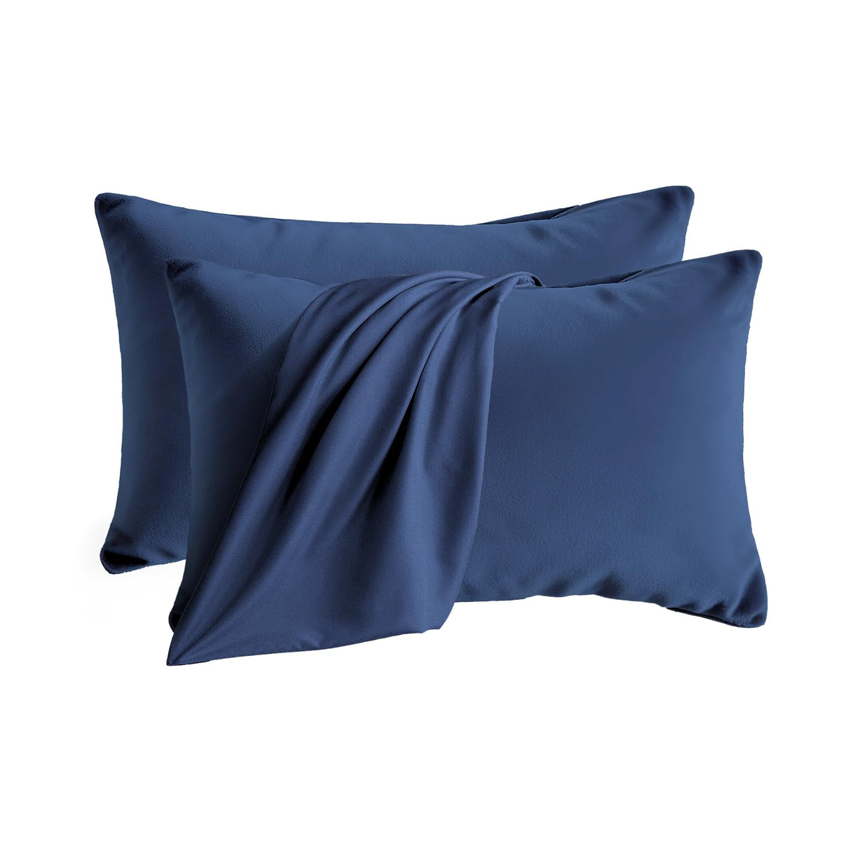 Set of 2 Brushed Microfiber Pillowcases 20x26 in Olive Green