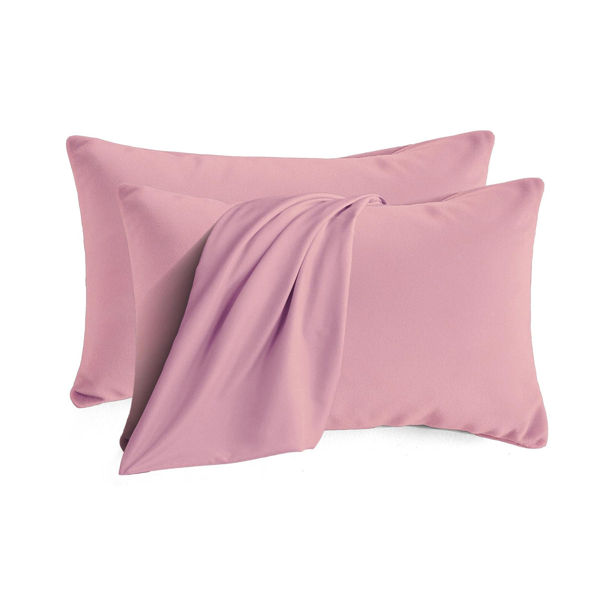 Set of 2 Brushed Microfiber Pillowcases 20x26 in Olive Green