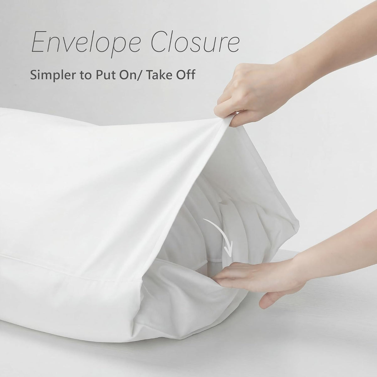 1 Pack 500TC Cotton Sateen Queen Pillowcase, White 20"x30"