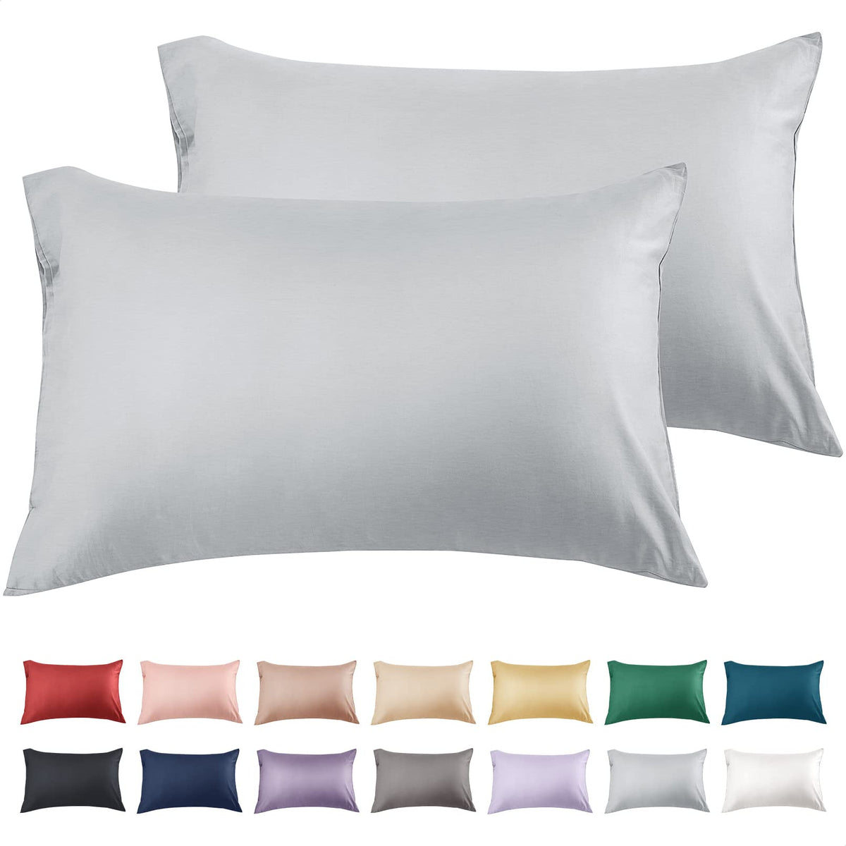 Warmstar Cotton Pillow Cases Standard Size Set of 2,White