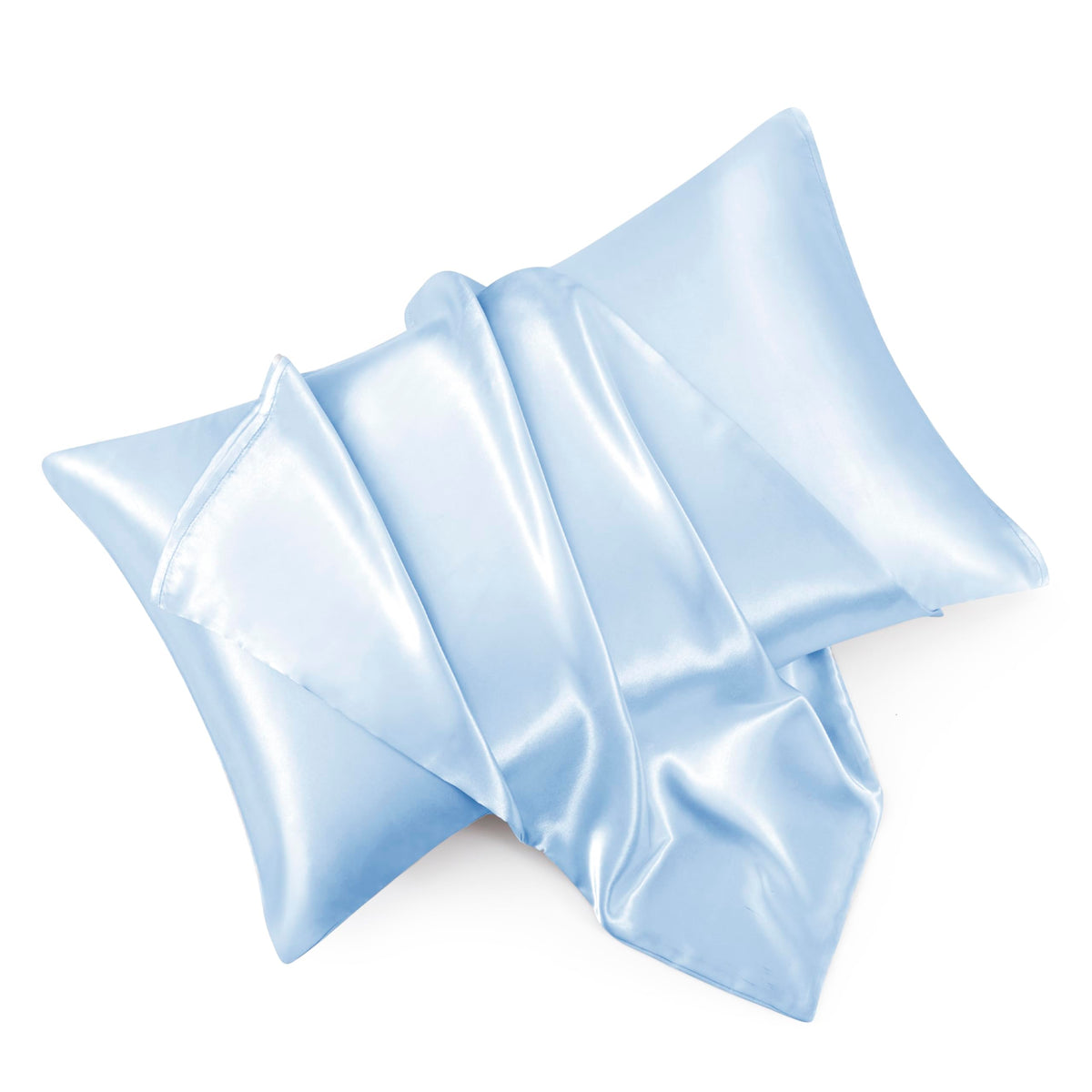 Blush Pink Satin Pillowcase Standard Set of 2 with Envelope Closure，Blush Pink Silk Pillowcase for Hair and Skin (20x26)