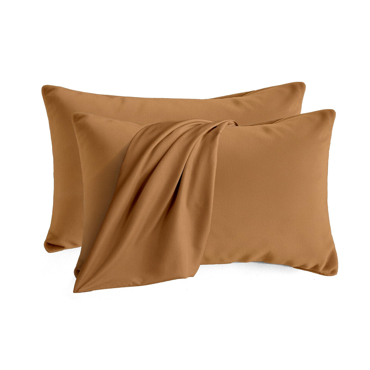 Set of 2 Brushed Microfiber Pillowcases 20x26 in Olive Green