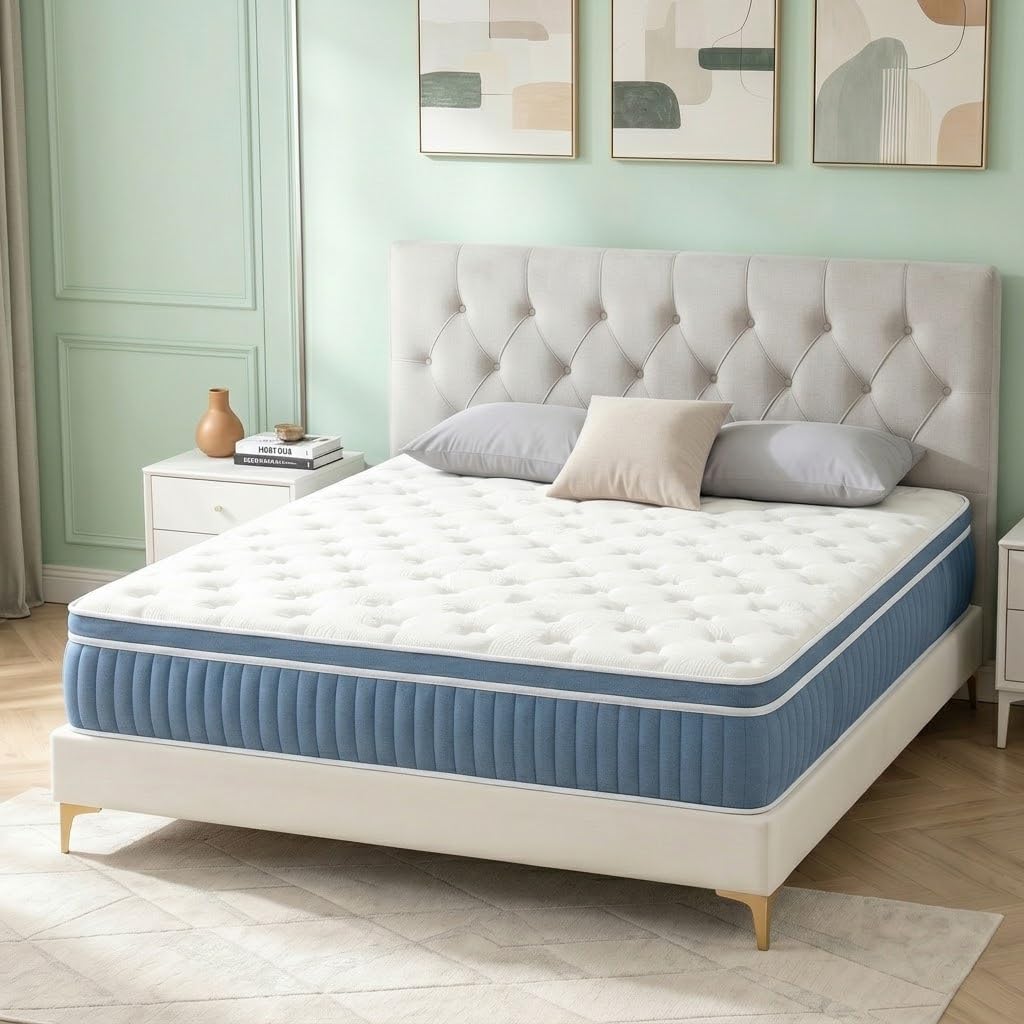 Full Size Mattress, 10 Inch Cooling Hybrid Full Mattress in a Box