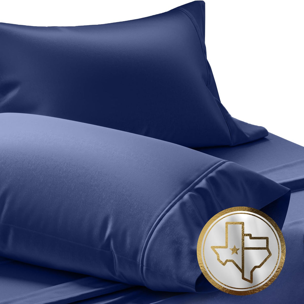 TEXAS LINEN CO. Luxury Egyptian Cotton King White Pillow Cases Set of 2-1000 Series Lonestar Lovin' Collection Pillowcases for Sleeping, Cooling Pillow Cover, Extra Long Staple Hotel Pillowcases