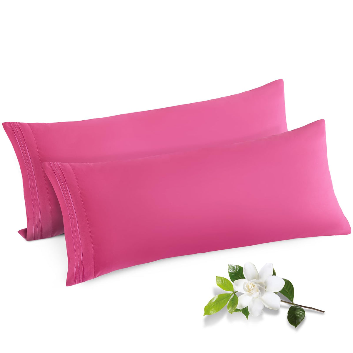 Horbaunal Microfiber Pillowcases Standard Size, Hot Pink, 2 Pack