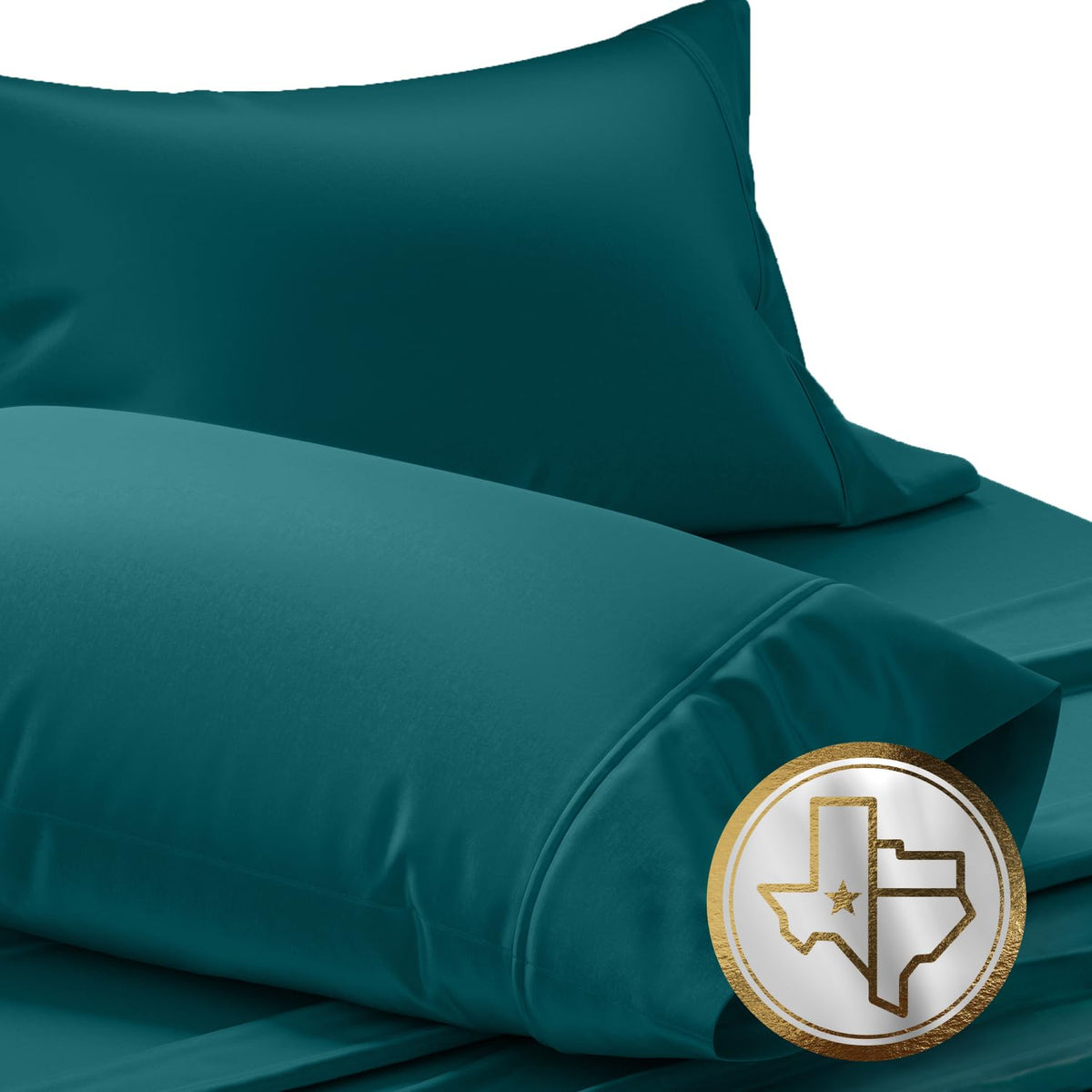 TEXAS LINEN CO. Luxury Egyptian Cotton King White Pillow Cases Set of 2-1000 Series Lonestar Lovin' Collection Pillowcases for Sleeping, Cooling Pillow Cover, Extra Long Staple Hotel Pillowcases