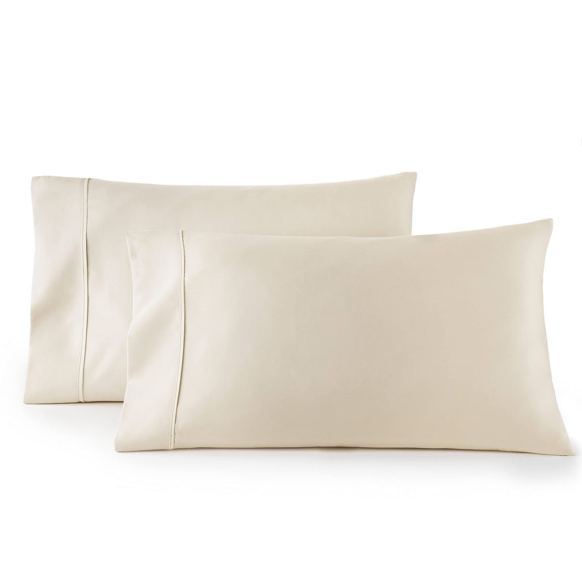HC Collection King Pillow Cases Set of 2- Microfiber, Extra Soft Pillowcases - Easy Care & Machine Washable - White