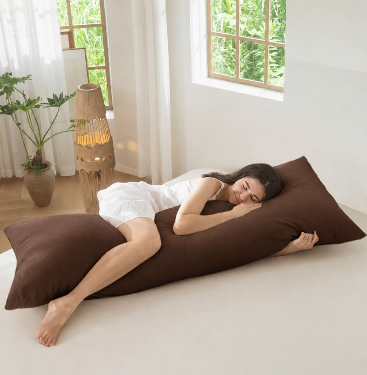 MOOMEE Pillowcase Set of 2 100% Washed Cotton Linen-Like King