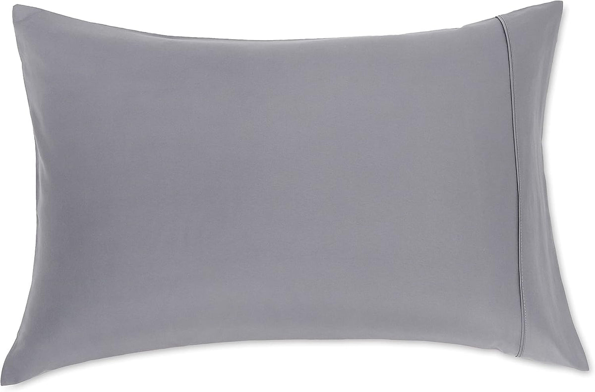 Amazon Basics Standard Pillowcases Set of 2 - Lightweight, Super Soft Easy Care Microfiber, Dark Gray, 30" L x 20" W, Pillows Not Included
