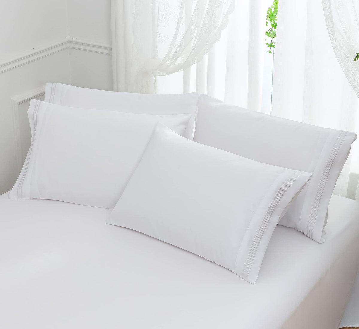 Aormenzy Microfiber Pillow Cases, Standard Size, Burnt Orange, Set of 2