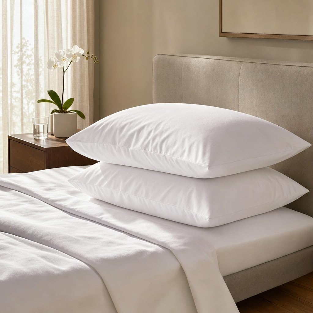 Pacific Linens White Percale Pillow Cases 12 Pack – Soft Hotel Luxury, Wrinkle Free, 200 Thread Count Polly Cotton Blend, Commercial Grade Bedding