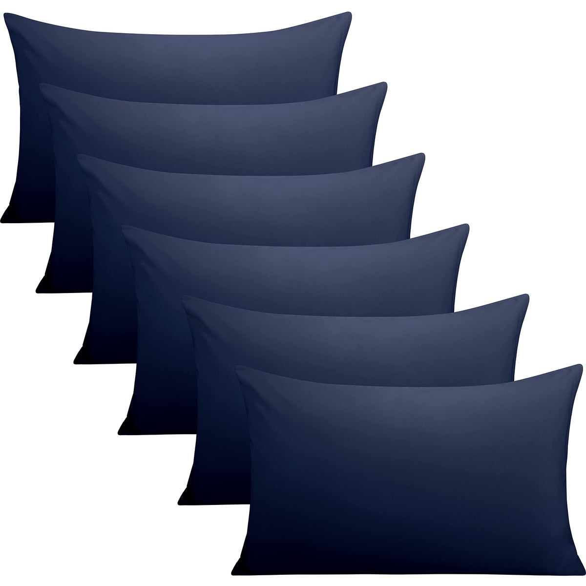 FLXXIE 2-Pack Microfiber King Pillow Cases, Envelope Closure, Navy