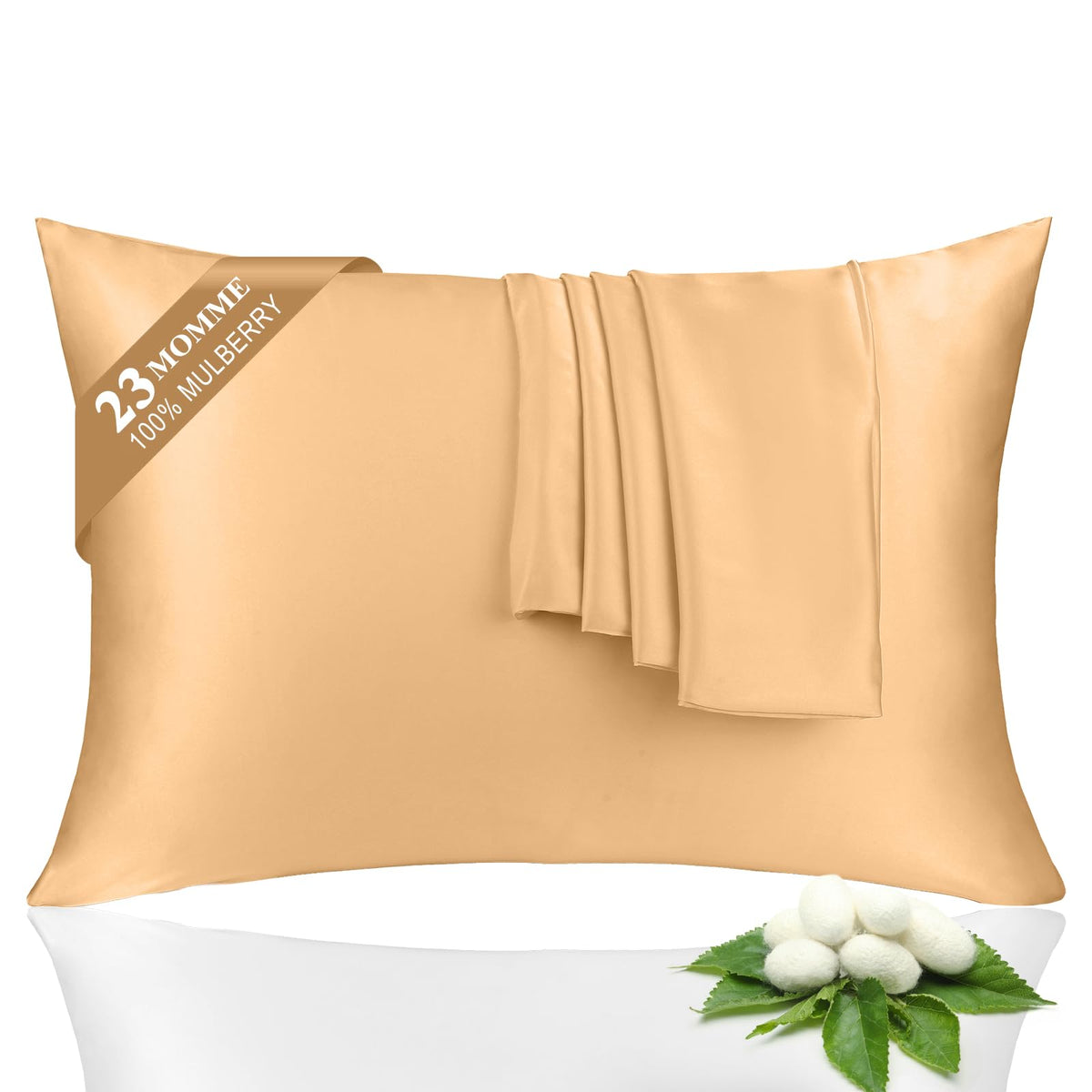 100% Silk Pillowcase 2 Pack for Hair and Skin, Both Sides 23 Momme Grade 6A+ Mulberry Silk Pillowcases with Hidden Zipper, Soft&Smooth Cooling Pillow Cases (Ash Blue, Standard 20×26)