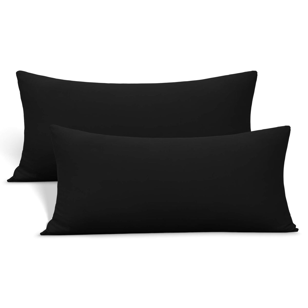 N&Y HOME 2-Pack Jersey Knit Pillow Cases Standard/Queen, White