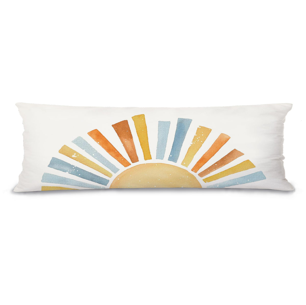 Boho Orange Sun Sunshine 20x54 Body Pillow Cover Case, Mid Century Modern Boho Horizontal Sunset Sunrise Decorative Long Hug Pillow Cases for Bed Couch