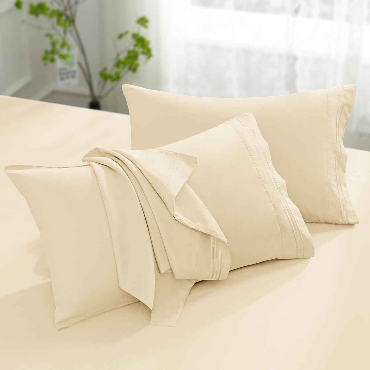 Aormenzy Microfiber Pillow Cases, Standard Size, Burnt Orange, Set of 2