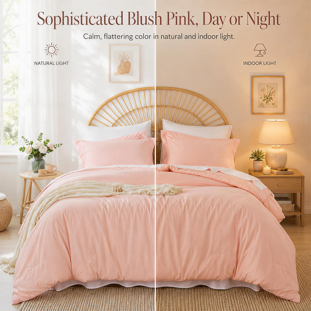 weigelia Pink Full Comforter Set with Sheets - 7 Pieces Bed in a Bag Full