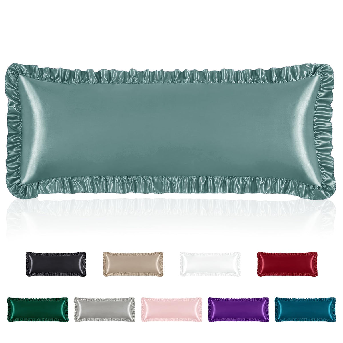 Homiest Blush Pink Ruffle Satin Pillowcase Set of 2, Standard